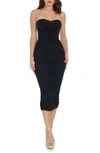 DRESS THE POPULATION DRESS THE POPULATION HEATHER CENTER RUCHED STRAPLESS BODY-CON DRESS