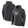 Fanatics Branded  Heather Charcoal Brooklyn Nets Primary Logo Pullover Hoodie In Heather Charcoal