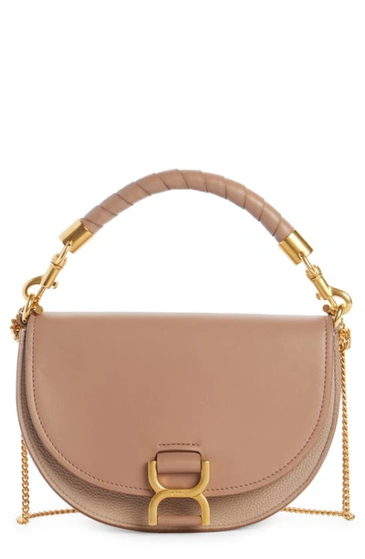 Chloé Small Marcie Colorblock Leather Top Handle Bag In Woodrose