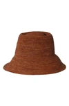 Janessa Leone Felix Raffia Straw Bucket Hat In Chestnut