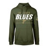 LEVELWEAR LEVELWEAR OLIVE ST. LOUIS BLUES DELTA PODIUM FLEECE PULLOVER HOODIE