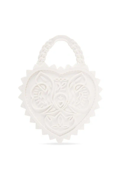 Dsquared2 Open Your Heart Top Handle Bag In White
