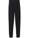 Saint Laurent Black High-waisted Leggings With Pockets In Cashmere Woman In Black