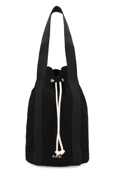Apc Angelo Logo-embroidered Canvas Tote Bag In Black