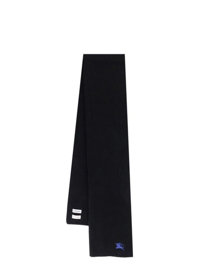 Burberry Men's Ekd Ribbed Cashmere Scarf In Black