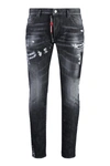 Dsquared2 Distressed Skater Denims With Stonewash Effect In Black