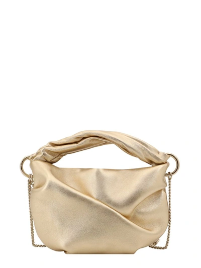 Jimmy Choo Bonny Metallic Leather Top-handle Bag In Gold