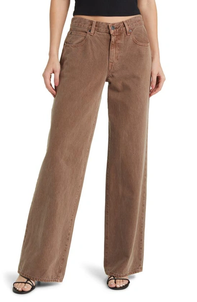 Slvrlake Mica Mid-rise Wide-leg Jeans In Brown