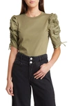 Frame Frankie Puff Sleeve Tee In Sage