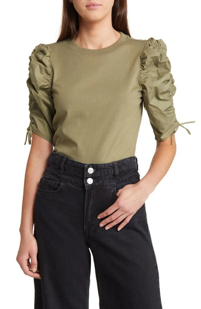 FRAME RUCHED SLEEVE T-SHIRT