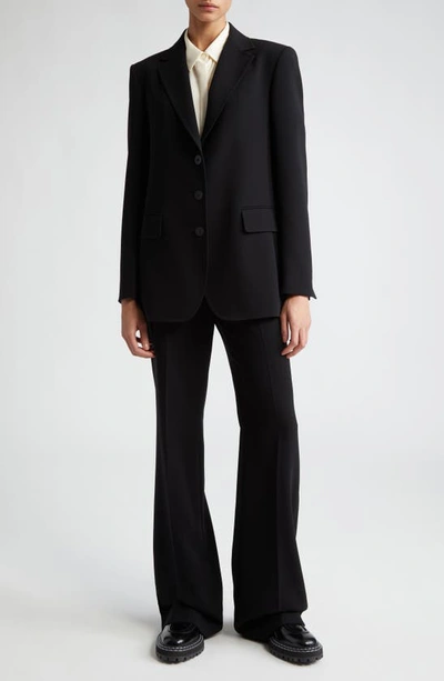 Max Mara Terni Single-breasted Pick Stitch Blazer In Black