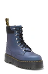 Dr. Martens' Jadon Ii Platform Leather Boots In Deep Blue/black