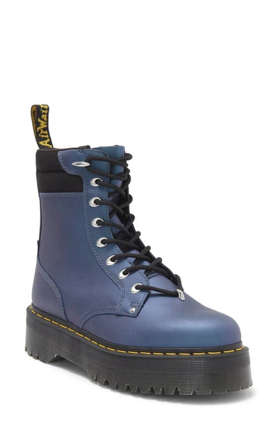 Dr. Martens Jadon Ii Platform Leather Boots In Blue