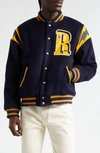 RHUDE AMERICAN SPIRIT WOOL BLEND VARSITY JACKET