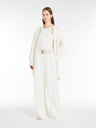 Max Mara Wool Tricot Jacket In White