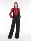 Max Mara Printed Silk Twill Shirt In Bordeaux