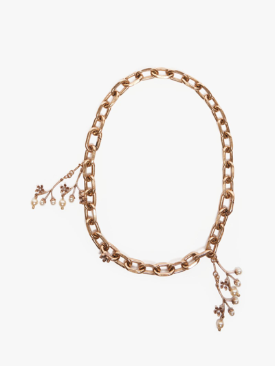 Max Mara Chain Necklace With Pendants In Gold