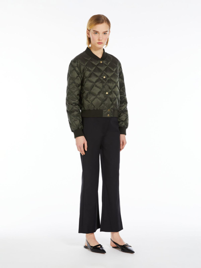 Max Mara Stretch Cotton Trousers In Black