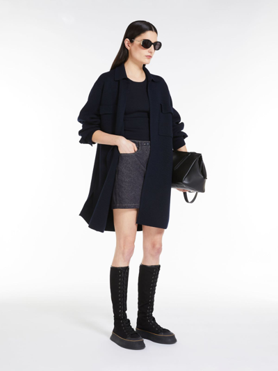 Max Mara Wool Tricot Jacket In Ultramarine