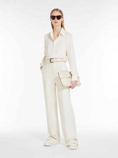 Max Mara Silk Charmeuse Shirt In Ivory