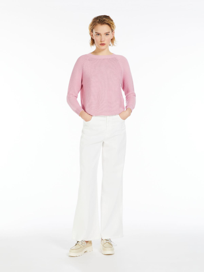 Max Mara Relaxed-fit Cotton Sweater In Pink