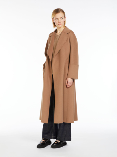 Max Mara Wool Robe Coat In Brown