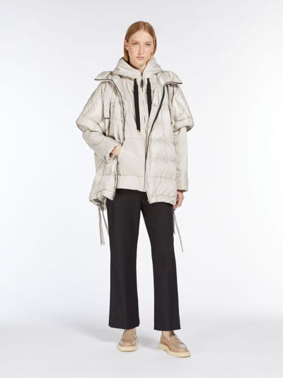 Max Mara Reversible Parka In Water-resistant Canvas In Ice