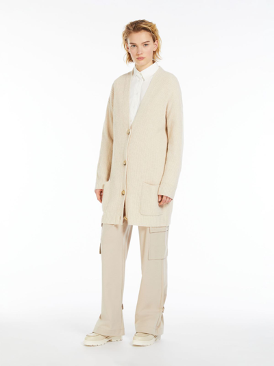 Max Mara Wool, Viscose And Cashmere Cardigan In Neutral