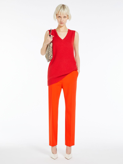 Max Mara Cashmere-blend Gilet In Red