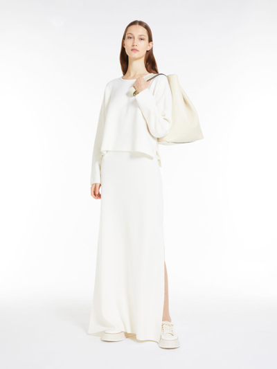 Max Mara Boxy Wool Jumper In White