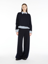 Max Mara Angelo Round Neck Wool Top In Ultramarine