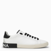 DOLCE & GABBANA PORTOFINO VINTAGE WHITE/BLACK LEATHER TRAINER