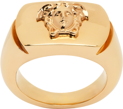 Versace Gold Medusa Ring In 3j000- Gold