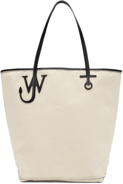 Jw Anderson Tall Anchor Canvas Tote Bag In White