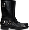 STEFAN COOKE BLACK STUD PANEL BOOTS