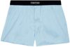 Tom Ford Velvet-trimmed Stretch-silk Satin Boxer Briefs In Green