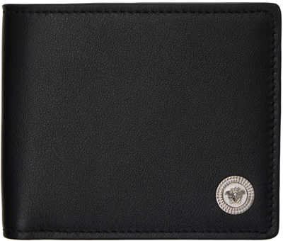 Versace Black Medusa Biggie Bifold Wallet In Black-palladium