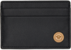 Versace Black Medusa Biggie Card Holder In Black- Gold