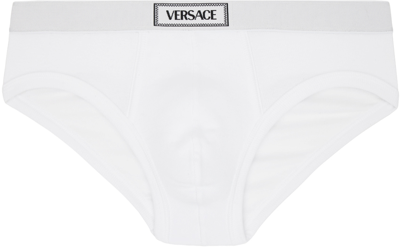 Versace White 90s Briefs In 1w000-optical White