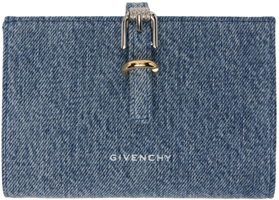 Givenchy Blue Voyou Denim Wallet In 420-medium Blue