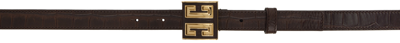 Givenchy Brown 4g Belt In 220-walnut Brown
