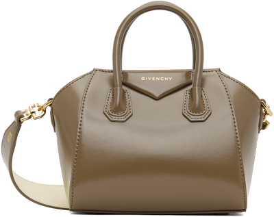 Givenchy Taupe Antigona Toy Bag In 248-taupe/sft Yellow