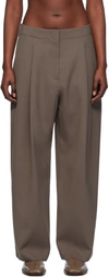 Studio Nicholson Brown Pleated Trousers In Rock