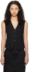 We11 Done Black Single-breasted Vest In Black