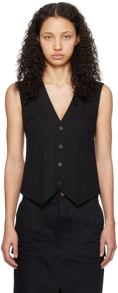 We11 Done Black Single-breasted Waistcoat