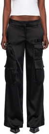 Off-white Off White "satin Toybox" Cargo Trousers In Black