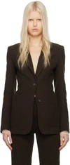 Totême Brown Cinched Blazer In 040 Espresso
