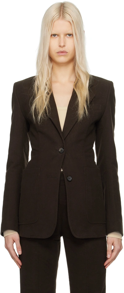 Totême Brown Cinched Blazer In 040 Espresso