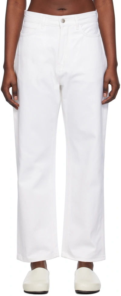 Studio Nicholson White Ruthe Jeans In Optic White