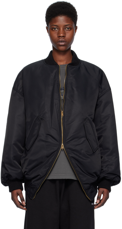 We11 Done Black Padded Bomber Jacket